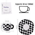 Miniatyrbillede 2 af 5: Keramisk kaffekrus, sød pink kop til kvinder med underkop til kontor og hjem, tåler opvaskemaskine og mikroovn, 300 ml Style 3