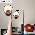 Miniatyrbillede 3 af 4: 12W LED indendørs væglampe, rund sort design væglampe, tre lystilstande: varm hvid, naturligt hvid og koldt hvid, RA≥85