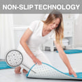 Miniatyrbillede 2 af 5: Memory Foam Bademåtte Skridsikker Absorberende Super Hyggelig Fløjls Badeværelse Tæppe til badeværelse Caribbean Sea 22" X 36"