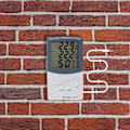 Miniatyrbillede 4 af 4: Bærbar vægmontering/skrivebords LCD-display indendørs/udendørs termometer hygrometer