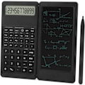 Miniatyrbillede 1 af 5: Lommeregner, slank videnskabelig lommeregner med sletbar blok, 12-cifret LCD-skærm til matematik, fysik/geometri/kontor (sort)