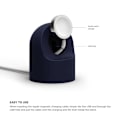 Miniatyrbillede 3 af 5: Passer til Apple Watch 1/2/3/4/5/6/7, 8 silikone retro ensfarvet simpel opladningsbase skrivebordsladestander
