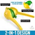 Miniatyrbild 2 av 5: Metallisk 2-i-1 citron- och limepress - Handpress för citron - Manuell citruspress för maximal extraktion