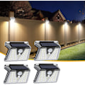 Miniatyrbilde 1 av 5: Solcellelamper Utendørs, 4-pakning 33LED Solcellelamper Utendørs med Bevegelsessensor, IP65 Vanntett Veggbelysning, Trådløs Solcellelys for Terrasse, Trapper