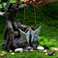 Miniatyrbilde 4 av 4: Romantisk fe par mini figurer sving hage landskap ornament harpiks statue