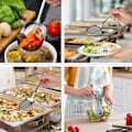 Miniatyrbillede 5 af 5: Serveringsske, 2 STK Store Serveringsskeer, Serveringsske og Hulske i Rustfrit Stål, Buffet Serveringsske til Hjemmefester