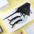 Miniatyrbilde 2 av 5: Høylysende kam med 2 alligator klips, flettet folie styling hårkam rottehale kam, kam for farging av hår