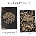 Miniatyrbillede 2 af 5: Træjournal, skrivejournal, A5 linjeret journal, 200 sider, rejsedagbog og notesbøger til at skrive i, gave til forfattere og rejsende, mænd eller kvinder Tree(Bronze) 8.4x5.7In