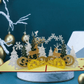 Miniatyrbillede 3 af 3: 3D Julehilsen Pop Up Juletræ Rådyr Hilsen Kort Gave