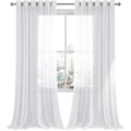 Miniatyrbillede 4 af 4: Polyester Sheer Gardiner - Øjeblikkelige Voile Vinduegardiner til Soveværelse Stue, 134 cm x 210 cm Lange, Sæt af 2 lechoso 34*79inch