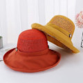 Miniatyrbild 5 av 5: Kvinnors Mesh Solhattar Sommar Strand UV-skydd UPF Packable Bred Brätte Hakrem orange