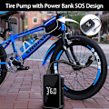 Pikkukuva 4 / 5: Kannettava Ilmakompressori, 6000mAh Mini Sähköinen Pumppu, 150PSI Sähköpyörän Pumppu, Kompressori Digitaalisella Näytöllä LED-Valolla ja USB-C-Portilla