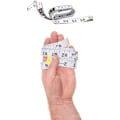 Miniatyrbillede 3 af 5: Dobbeltsidet blødt målebånd til kroppen, 60 tommer / 150 cm hvidt og sort