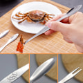 Miniatyrbillede 4 af 5: Seafood gafler pluk, krabbe- og hummerplukningsværktøjer rustfrit stål pakke (12 stk.)
