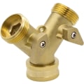 Miniatyrbillede 2 af 4: 10964 2-vejs Y-fordeler, 3/4\" han, messing, med afspærringsventiler