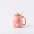 Miniatyrbillede 2 af 5: Tekop med ske og låg, keramisk kaffekop, kawaii katte kop, søde tekopper, søde ting, fødselsdagsgaver, 401-500ml 260ML