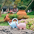 Miniatyrbillede 5 af 5: Pink Elephant Vandkande, 1 L Elefantformet Vandkande Potte Plastik Søde Dyre Vandkander til Blomsterplanter Sukkulenter Potteplanter