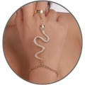 Miniatyrbilde 1 av 5: Slangehåndkjede armbånd for kvinner jenter, sommerfuglfinger ring armbånd slave kjede hånd sele armbånd edderkopp ring slange for fest Halloween