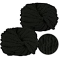 Miniatyrbillede 1 af 5: 500g (250gx2) Chunky Garn Nøgle Ca. 54m Chenille Chunky Pels Garn Blødt Uld Chunky Garn Blødt Strikkegarn til Hæklet Tæppe Halstørklæder Huer black