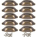 Miniatyrbilde 1 av 4: Pakke med 10 dekorative dørhåndtak for møbelskuffer 98mm - Bronse