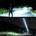 Miniatyrbillede 2 af 5: Genopladelig lommelygte, 30000-100000 lumen høj effekt LED vandtæt lommelygte ultra lys (25W XLM-L2)