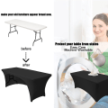 Miniatyrbilde 4 av 5: Stretchbare duker 6ft for rektangulære bord med åpen rygg, tilpassede Spandex rektangulære uteplassbordtrekk