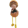 Miniatyrbild 4 av 5: Söta orange flicka docka statyer kawaii långa ben resin figurin dekor