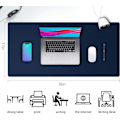 Miniatyrbillede 3 af 4: Læder Skrivebordsunderlag, Skridsikker PU Læder Skrivebordsunderlag, Laptop Skrivebordsunderlag, Vandafvisende Skrivebordsunderlag til Kontor og Hjem Dark Blue 36" x 17"