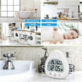Miniatyrbild 4 av 5: Badrumsklocka, LCD digital väckarklocka med vattentät touch-duschklocka, timers termometer bärbar med sugkopp för matlagning, lärande