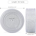 Miniatyrbild 2 av 5: 4cm x 45M Organzarband, Vit Transparent Organzarband, Organzarbandsrulle, för Bröllop Jul Tårta Inpackning