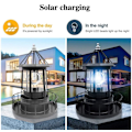Miniatyrbild 2 av 5: LED solcellslampor med roterande fyrbelysning, vattentät solcellslampa för utomhusgård