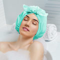 Miniatyrbilde 4 av 5: 2 stk dusjhetter justerbar sløyfe badehårhetter gjenbrukbar vanntett turban dusjhette badehette (cyan, lilla)