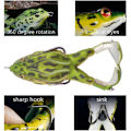 Miniatyrbilde 3 av 5: 2-pakning dobbelpropell froske agn fiske lokke realistisk silikon roterende fiske agn for ferskvann saltvann fiske lokke