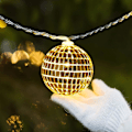 Miniatyrbillede 4 af 5: Spejlkugle-lyskæde, disco-spejlkugle-LED-strenge, 10 LED-spejlkugler