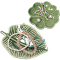Miniatyrbillede 1 af 5: Keramisk Smykkedish, Keramisk Smykkebakke, Blomst og Blad Smykkedish, Nøglebakke, til Smykker Ringe Øreringe