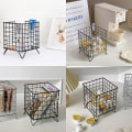 Miniatyrbillede 3 af 5: 2 stk. kaffepudeholder, firkantet trådkurv til kaffepuder, espressopude-arrangør, metalkaffepude-opbevaringskurv til køkken, spisekammer, kontor, sort