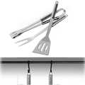 Miniatyrbillede 4 af 5: 3 stk. BBQ Grill Værktøjssæt, Grillredskabssæt i rustfrit stål med bæretaske, spatel, tang og gaffel BBQ værktøj