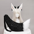 Miniatyrbillede 2 af 4: Plysjakal Katteører Pandebånd Og Hale Sæt - Lolita Cosplay Tilbehør Ren Sort black