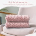 Miniatyrbild 4 av 5: Flanellfilt, 127x178 CM soffkast, mjuk jacquardvävd bladmönstrad filt för soffa, rosa filt