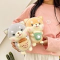 Pikkukuva 3 / 5: 9 tuuman koiran pehmolelu täytetty eläin - Kawaii söpö kupla maito tee nukke lelu