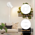 Miniatyrbillede 2 af 5: LED Vægslampe Sort - GU10 Vægskænke med Kabelprop og Afbryder Industriel Vægslampe Justerbar, til Soveværelse Gang (Uden Pærer) Blanco