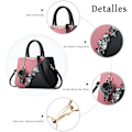 Miniatyrbillede 4 af 5: Dametasker Blomstermønster Crossbody Tasker Pom Pom Dekoration Håndtasker Tote Tasker til Kvinder Damer Skuldertaske PU Læder burdeos