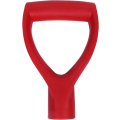Miniatyrbilde 1 av 5: D-formet spadehåndtak, erstatningsgrep for hagespade i plast, 34 mm innvendig diameter, spadegaffel, hagetilbehør, rød