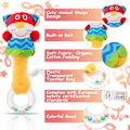 Miniatyrbillede 3 af 5: Baby Soft Rattle Sensory Toys - 4 Pack Newborn Plush Rattle Animal Grip Set med Tænderinge Tidlig Læring Legetøj til Småbørn 0 - 12 Måneder