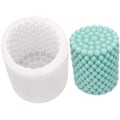 Miniatyrbillede 3 af 3: Cylinderformet stearinlys med kugle 7cm hvid