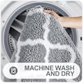 Miniatyrbillede 5 af 5: Blødt og absorberende badeværelsestæppe i mikrofiber, skridsikkert håret brusetæppe, maskinvaskbart og tørt,