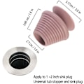 Miniatyrbillede 2 af 5: Universal afløbspropper til badekar, silikone badekarpropper til badekar og køkken (Pink)