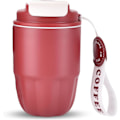 Miniatyrbild 1 av 5: Kaffetermos, Mini Isolerad Kaffemugg, Rostfritt Stål Foder + Dubbel Pip för Drickande, Läcksäker, 320ml Red