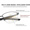Miniatyrbillede 2 af 5: Progressive Photochromic Multifocus Læsebriller Fjederhængsel Solbriller Computer Anti Eyestrain Briller