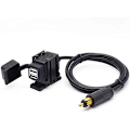 Miniatyrbilde 1 av 3: DIN Hella Motorsykkel 2.1A Dobbel USB Lader Socket Strømadapter med 1.8m Kabel for Telefon/iPhone/GPS SatNav